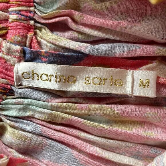 Charina Sarte Pink, Gold, Purple and Cream Geometric Tiered Swing Dress - Picture 3 of 7